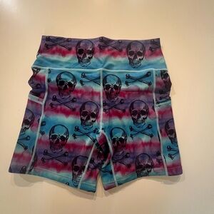 Tie Dye Skull Bike Shorts